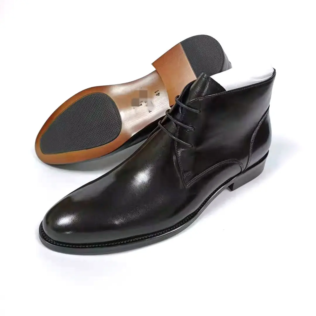 CLASSICAL OFFICE BUSINESS BLACK BROWN STYLISH LEATHER BOOT FORMAL DRESS WEDDING COSTOM BRAND EXTRA LARGE OFFICE SHOES FOR MEN
