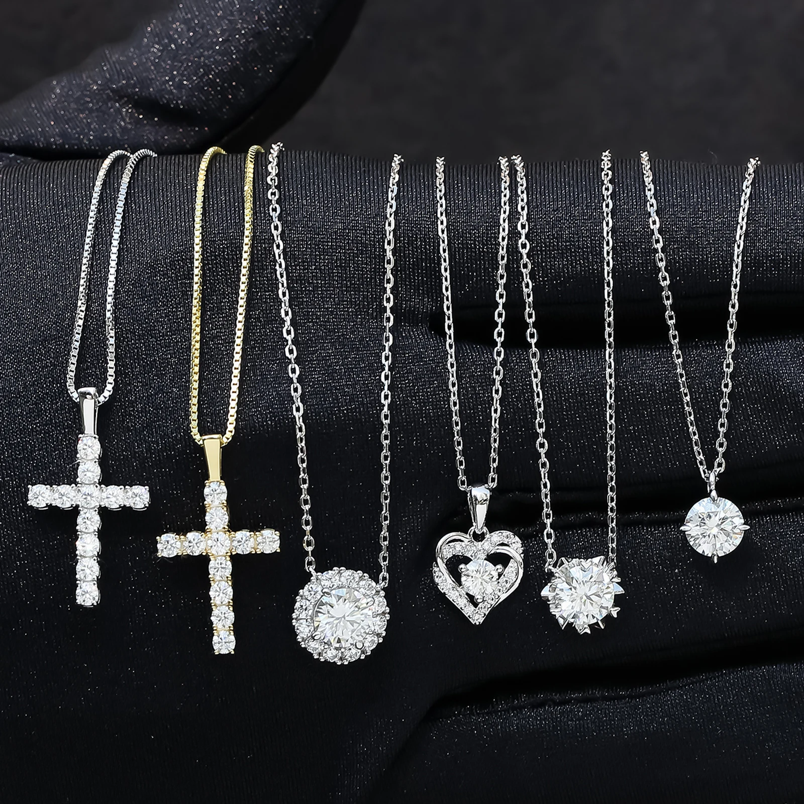 Wholesale Pendant Girls Fine Jewelry S925 Sterling Silver Chain GRA Certificate Lab Grown Diamond Moissanite Necklace for Women