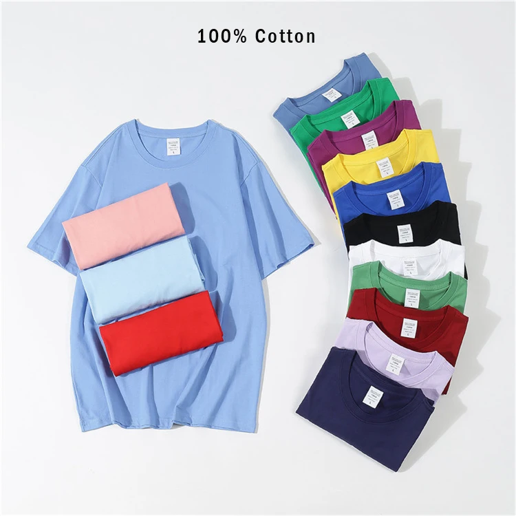 Multiple Materials Summer Custom Logo 150gsm Solid Color Short Sleeves Size Xxxxxxl T Shirts Vintage T Shirt Custom Shirts