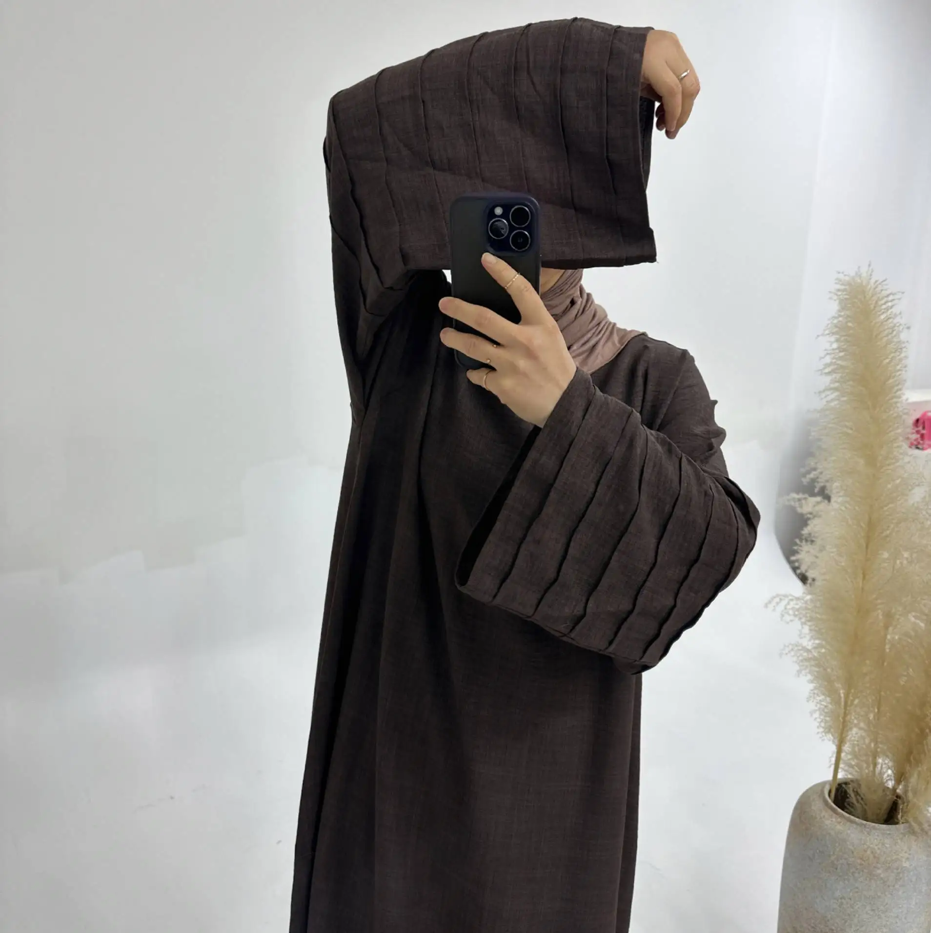 For Hijab Abaya Designs 2024 Loose Turkey Dubai Abaya Dress Women Muslim Dress Elegant Ladies Abayas Wholesale Islamic Clothing