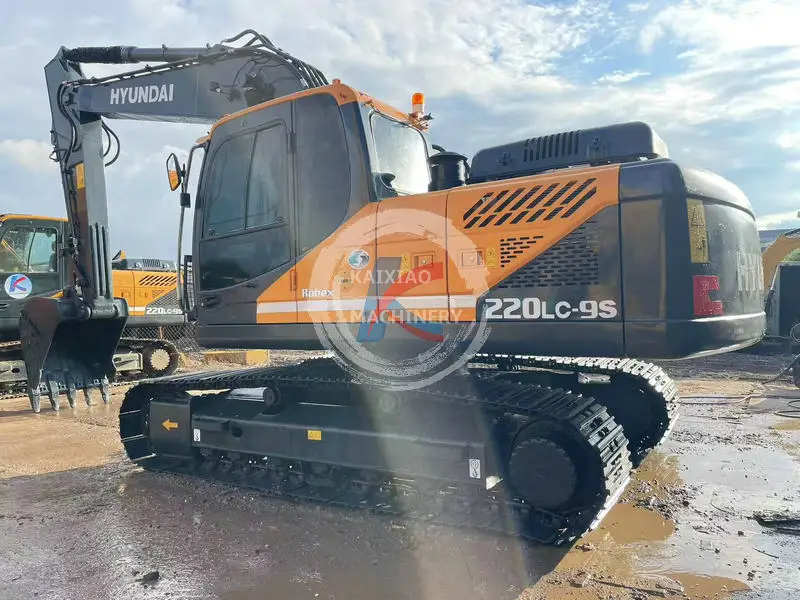 Hyundai 220 used excavator secondhand excavadora backhoe  22 ton in stock crawler digger hydraulic machine low price cheap
