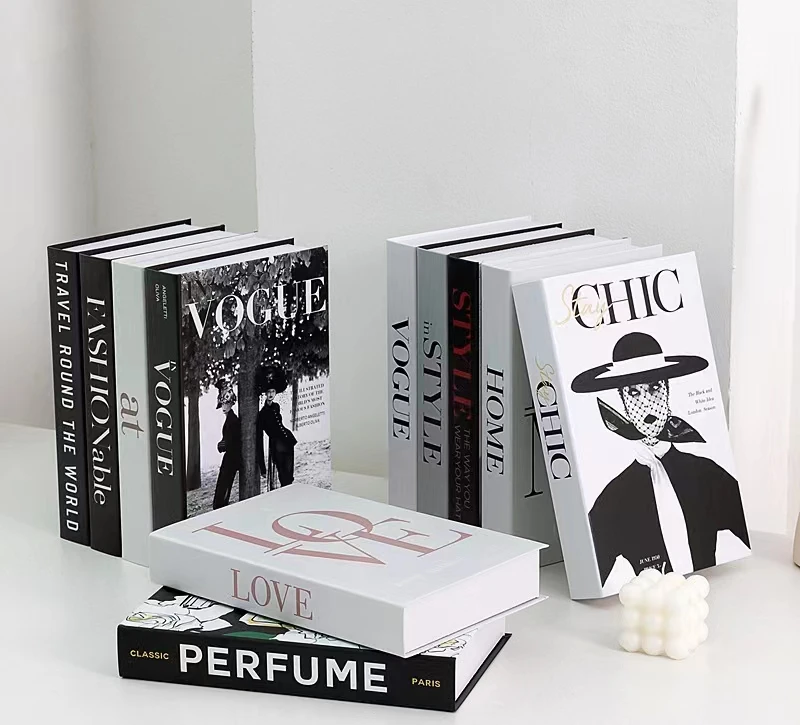 Custom Vogue Fashion Modern Decoration Decorative Books Shape Box Empty Fake Faux Dummy Luxury Book Box Decor For Coffee Table