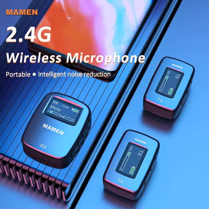 Camera 2.4G Wireless Lapel Lavalier Mic Recorder Interview Shot Gun Mic Microphone With Speech 5G For Laptop DSLR Tablet