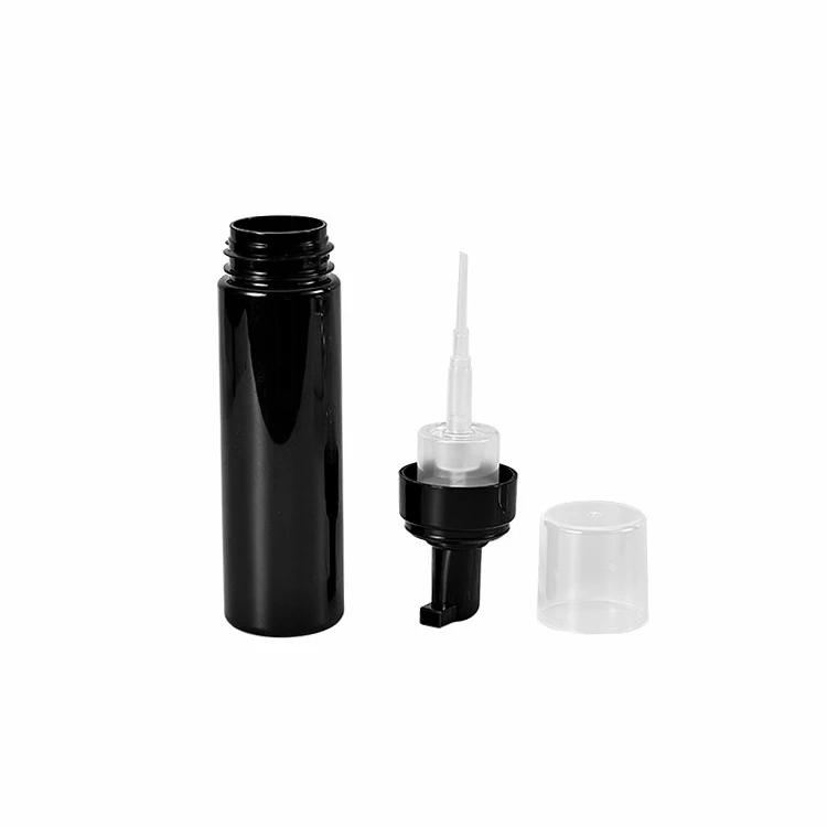Luxury Empty Plastic Skin Care Container 120/150/160/200/250ml PET Black Foam Pump Dispenser Foaming Cleansing Bottles