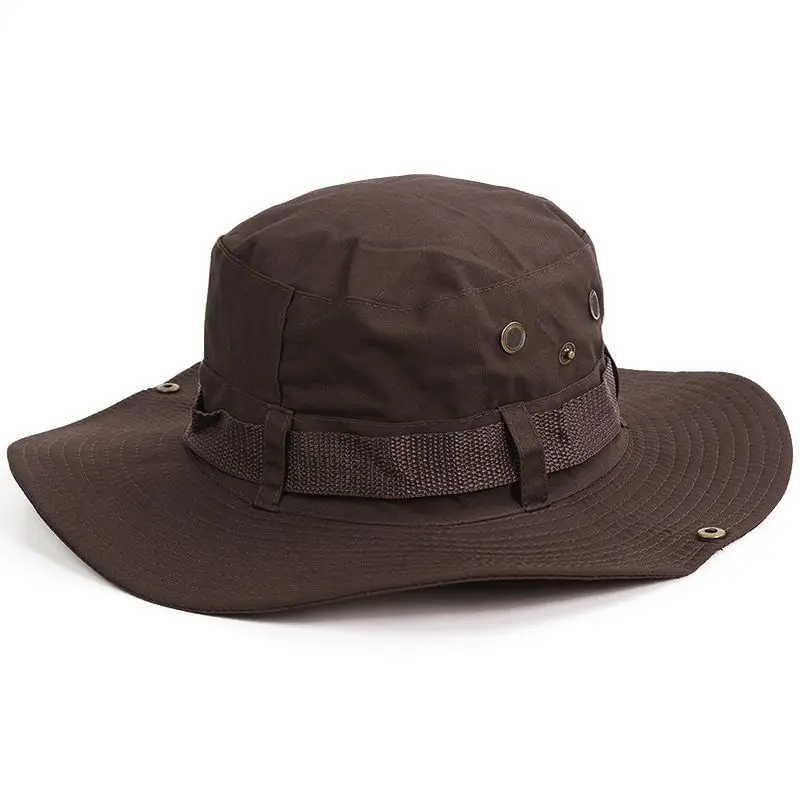 New Summer 100%Cotton unisex Safari Bucket Fisherman hat with adjustable strap