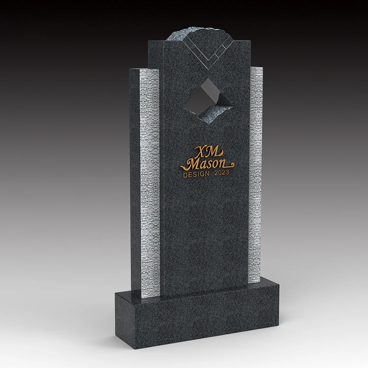 India Black Granite Stone Heart Shaped Cemetery Monument Et Sentiment Business for Sale