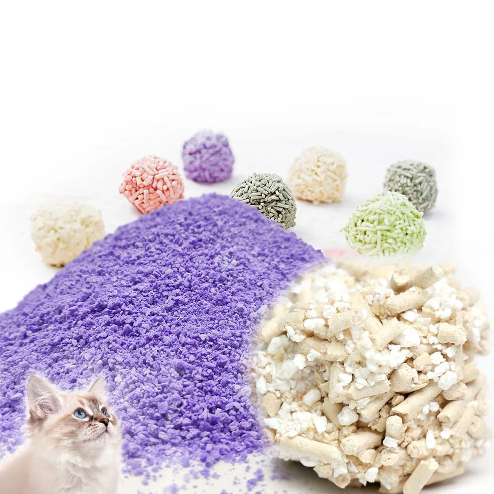 OEM tapioca cat litter odor free clumping cat sand toilet flushable corn and cassava cat litter