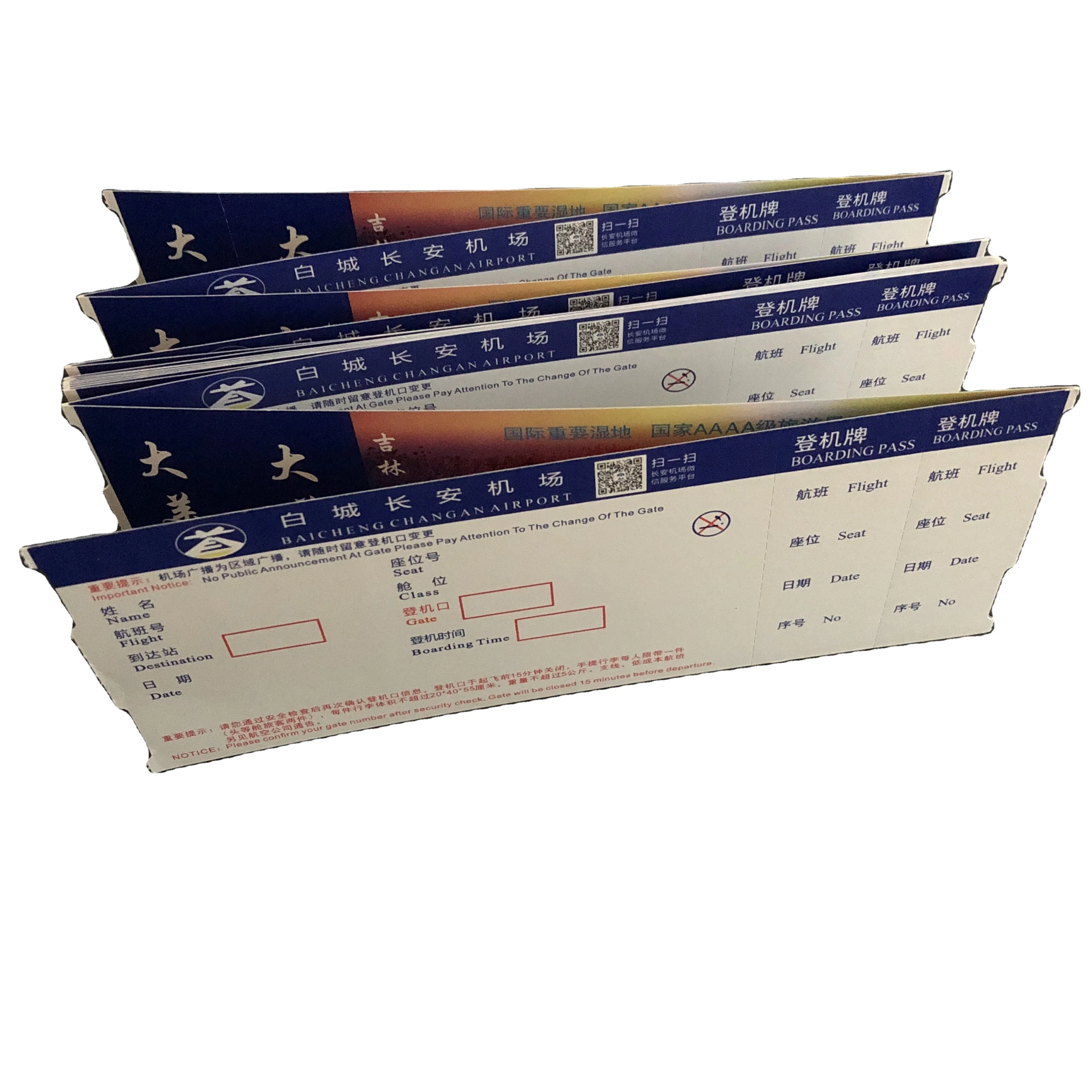 ticket printer custom thermal paper boarding pass with thermal printer for print