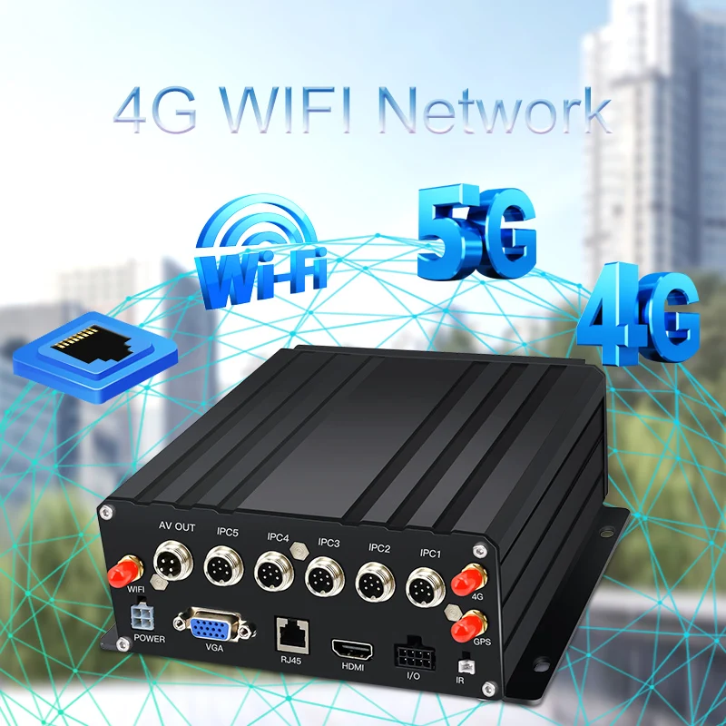 CCT MNVR car mounted 6-Channel hard disk truck mdvr recorder dual SD card 4G GPS WIFI  1080P monitoring IPC truck camera system