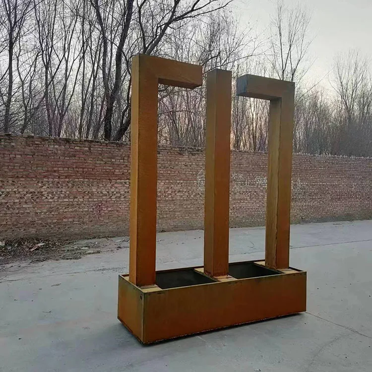 Corten стальной фонтан открытый декор садовый водопад