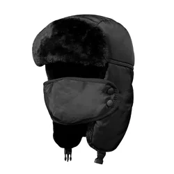 HZM-18208 Unisex Winter Trooper Hat Hunting Hat for Men and Women Ushanka Ear Flap Chin Strap Windproof