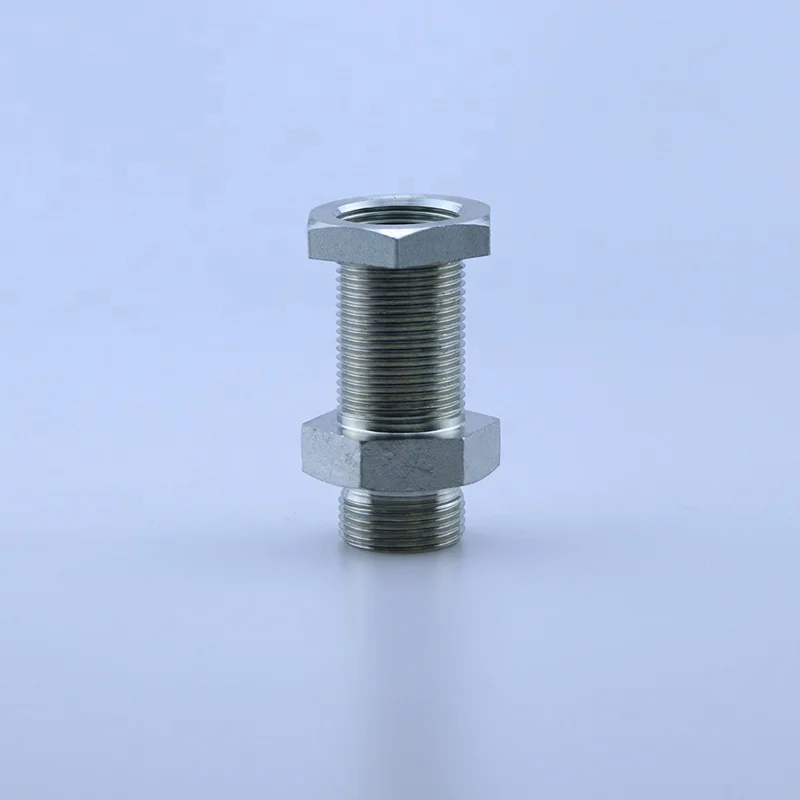 6C 6D High Pressure Stainless Steel CNC Lathe Fluid Male Thread Straight Pipe Nipples Tube Connector Hydraulic Joint
