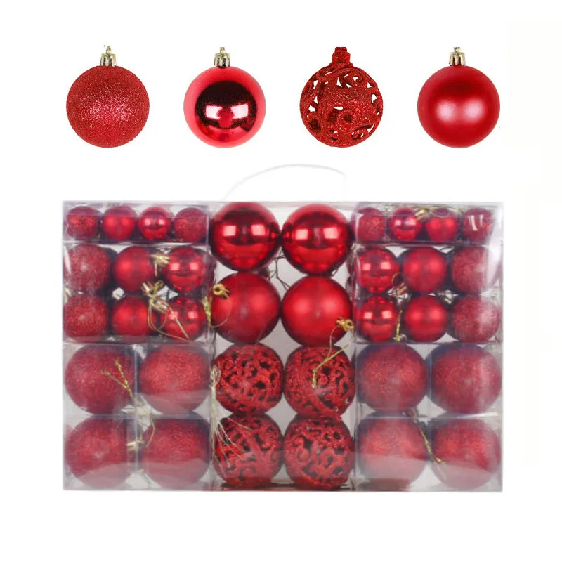 100 Pcs Christmas Ball Gift Box Tree Ornaments With 3-6cm Plastic
