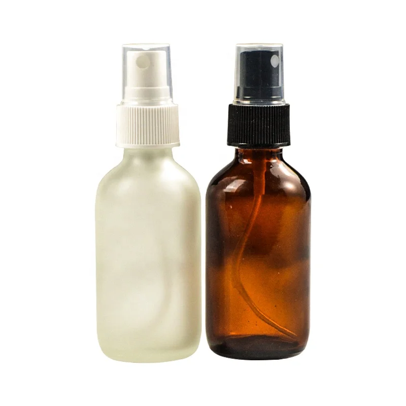 Free Sample Factory Price 5ml-100ml Frosted Round Transparent Brown Essential Oil Spray Bottle