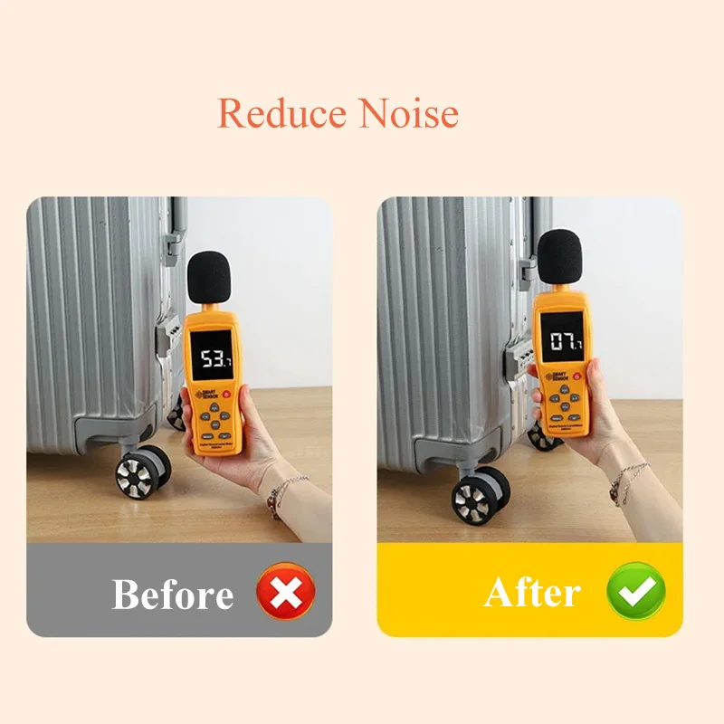 8pcs Pack Glow in Dark Soft Reduce Noise Silicone Luggage Wheels Cover Caster Shoes Travel Luggage Suitcase Wheel Protector