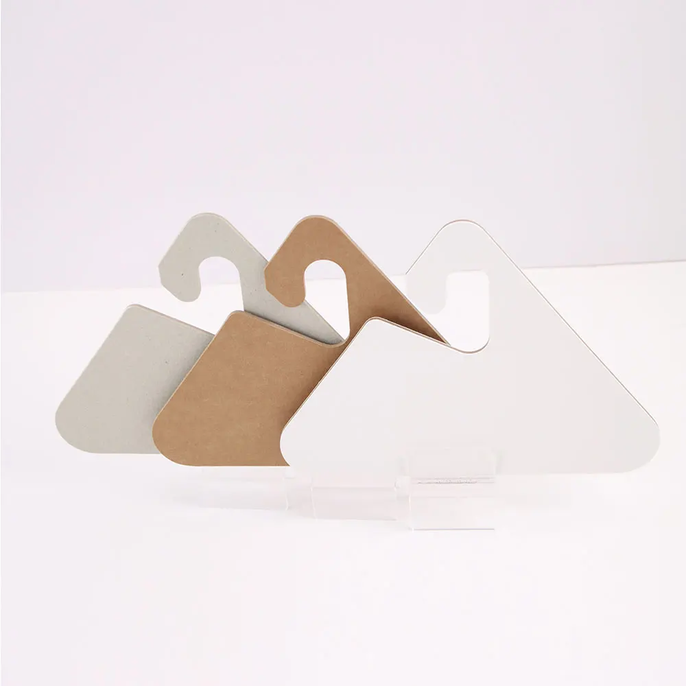 Customized design paper cardboard children clothes hanger for stores eco friendly printed logo recycled cardboard paper hangers