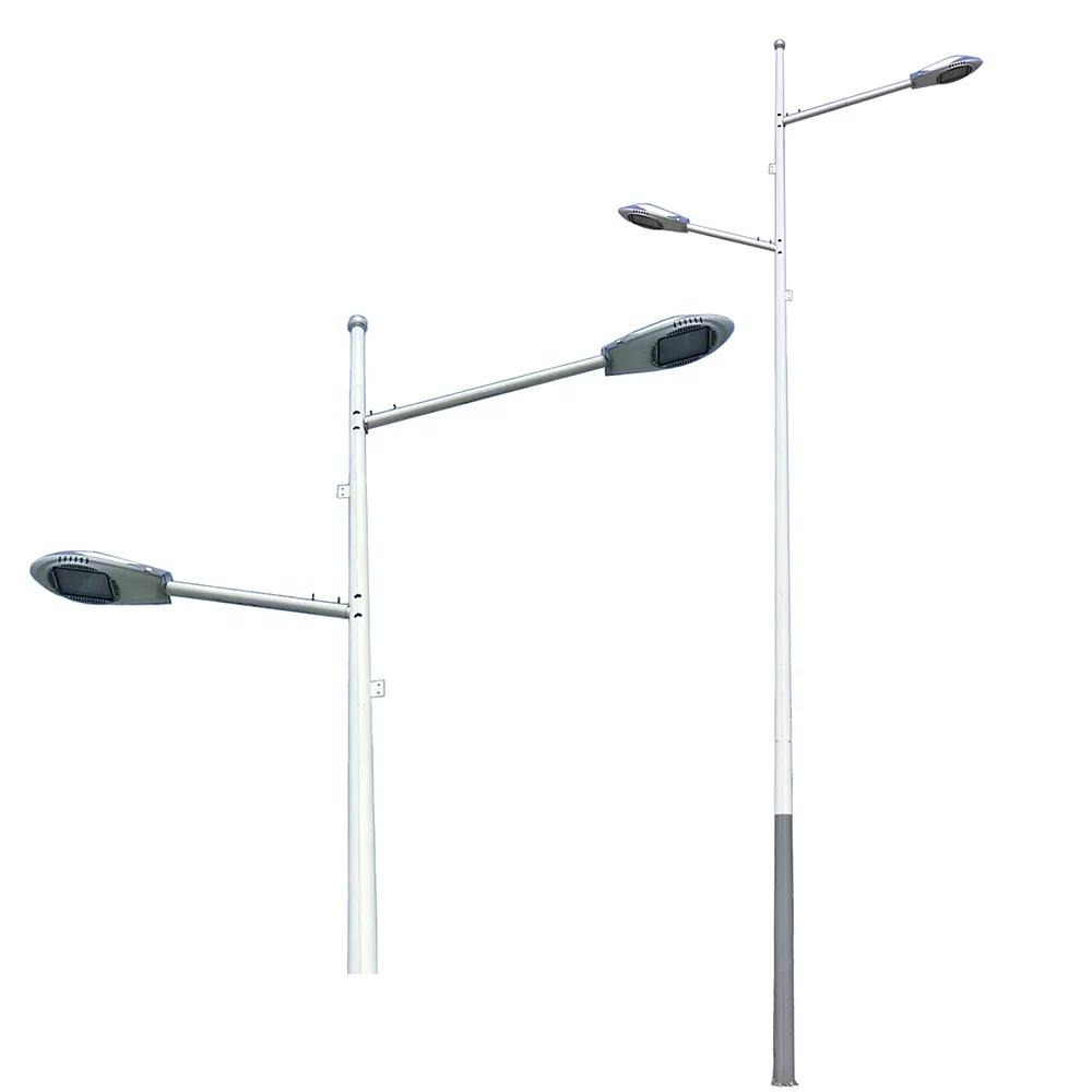 Outdoor Galvanized Street Light Pole 3M 6M 7M 8M 9M 10M 12M Led Landscape Lamp Steel Solar Light Pole