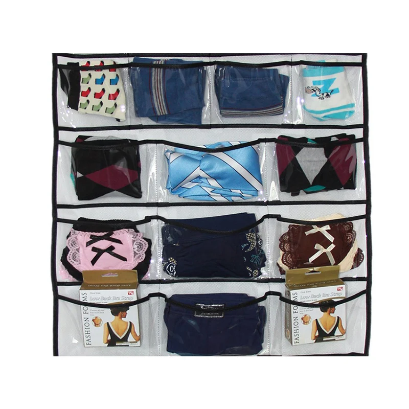 24 Pocket Shoe Organizer Hanging Shoe Holder with 24 Extra Large Fabric Pockets for Storage Shoes Slippers