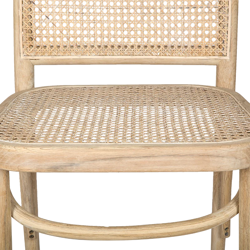 Amazon Hot Provincial Solid Wood Frame Nature Finish Cane Dining Chair