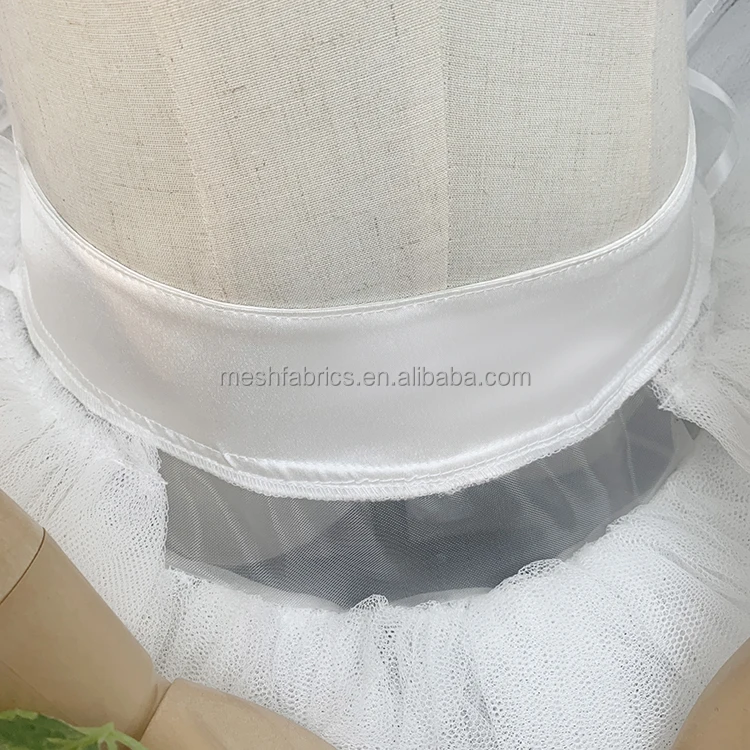 High-quality White 100% polyester Crinoline Girls Petticoat Underskirt For Weddings