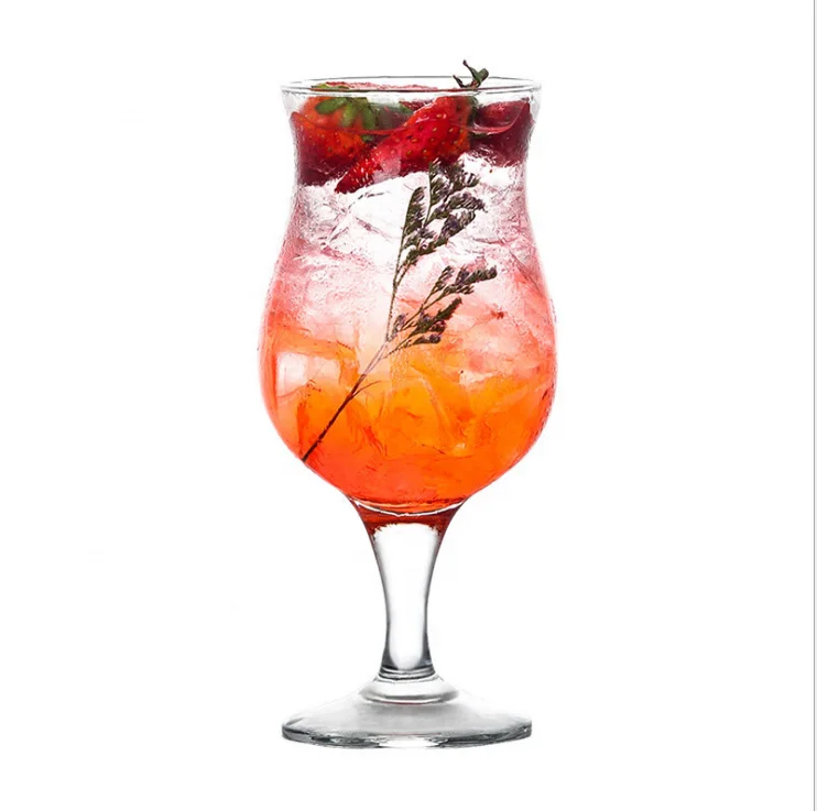 2020 hot selling tulip shaped  drinking glasses with high stem