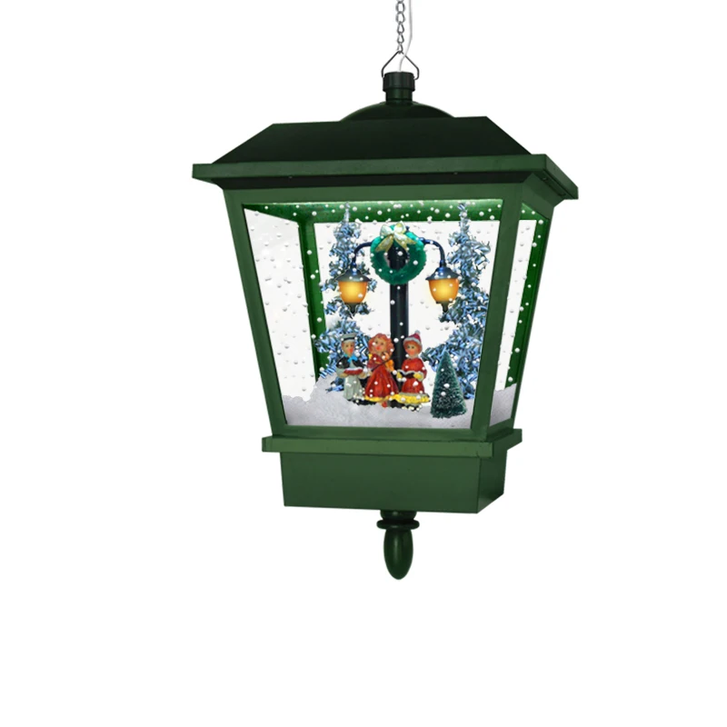 Уличный праздничный подвесной светильник с музыкальной функцией снега, светодиодный Рождественский подвесной светильник с функцией Санта-Клауса
