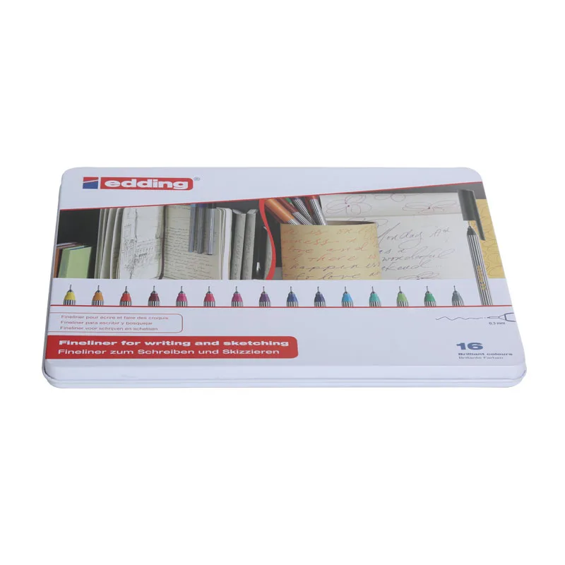 Popular Metal Crayons Boxes Packaged Large Capacity Case Tin Metal Pencil Case For Kids