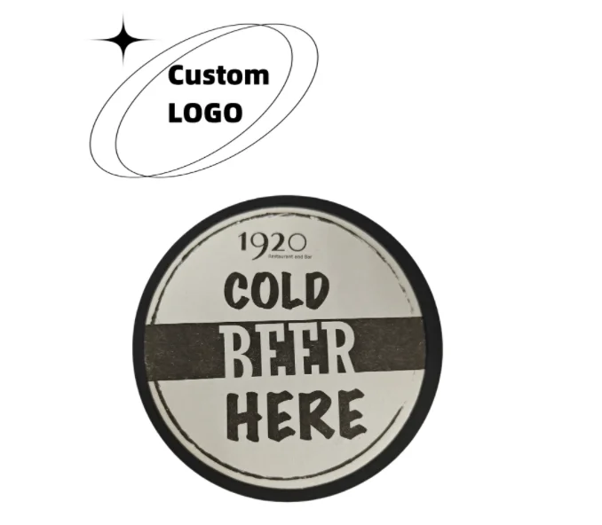 OEM&ODM  Printed Absorbent Pulp Board Paper Placemat Coffee Coasters Beer Drink Coasters with Silicone Base