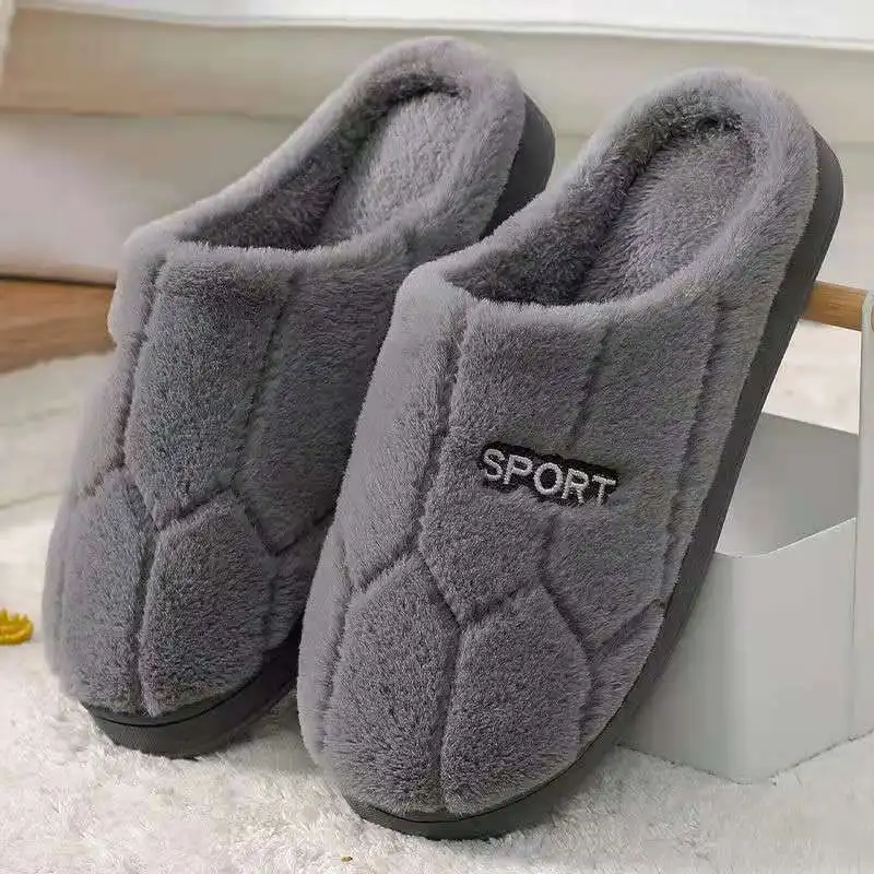 Winter Warm Home Indoor Simple Classic Solid Color Plush Cotton Velvet slippers for Women and Man