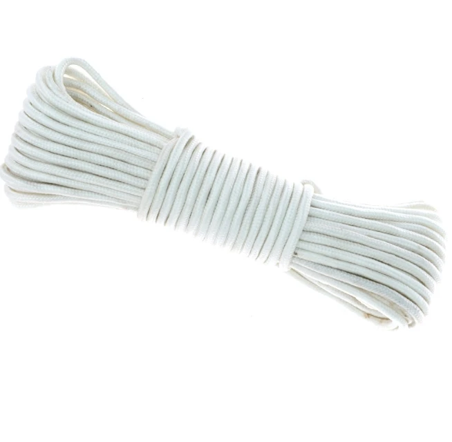 Durable and wear-resistant white nylon rope 5mm core woven binding rope polypropylene safety rope
