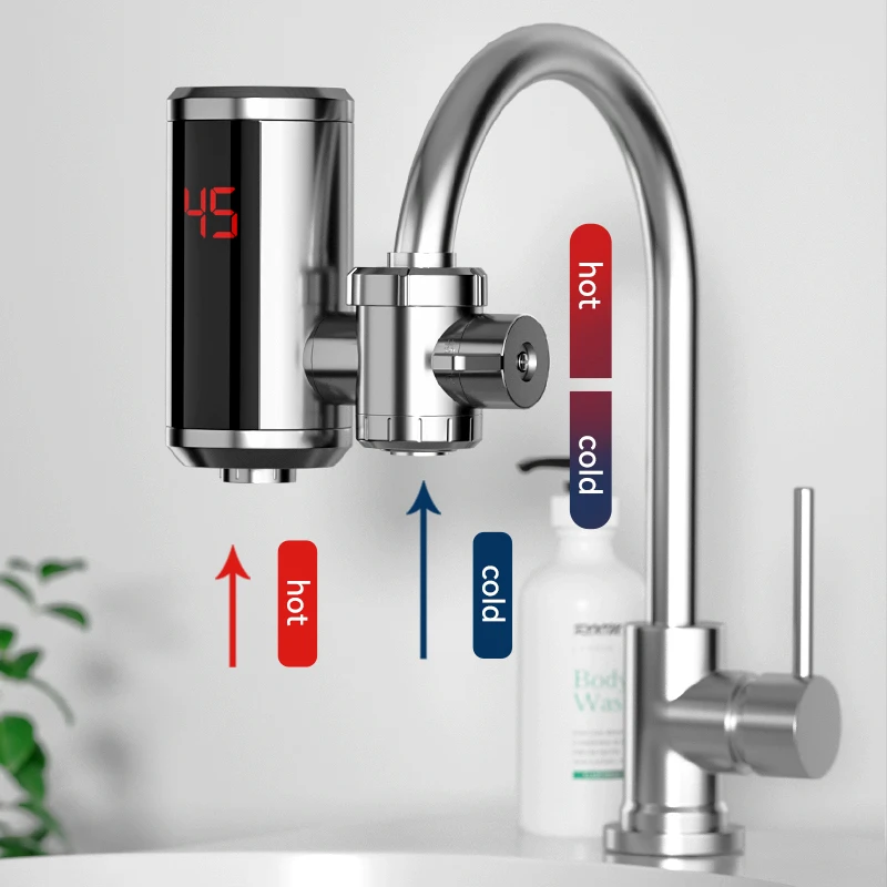 High Quality Wholesale Custom Cheap Quick Installation Kitchen Tankless Heater Mini Tap Instant Hot Water  Electric Faucet