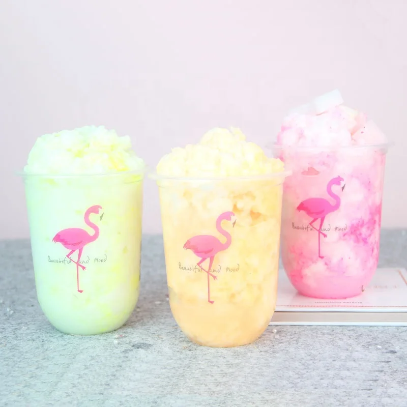 Transparent Plastic Cups with Lids for Cold Milktea Smoothie