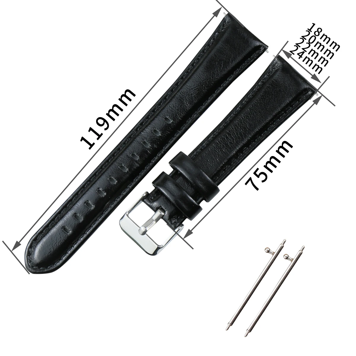 Quick release leather strap pin buckle watch accessory 18mm20mm22mm24mm for DW Samsung Huawei outdoor sports wristband