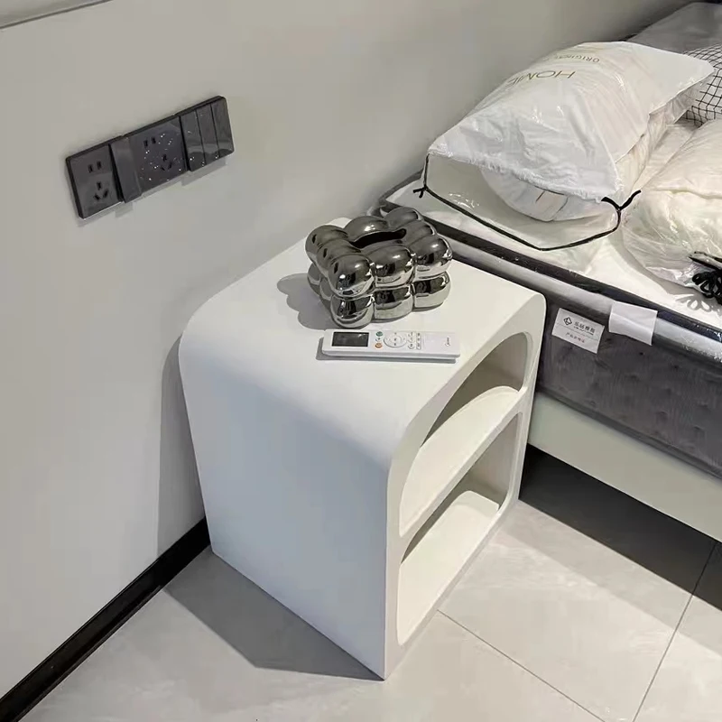 2024 Wholesale OAK Modern Nordic White Bedside Table Minimalist MDF Style Wood Nightstand Cabinet for Bedroom