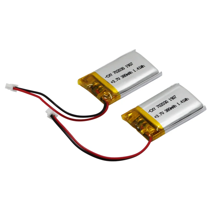 Lithium Polymer CE Certification Battery 702030P 380mAh 3.7v with protection board