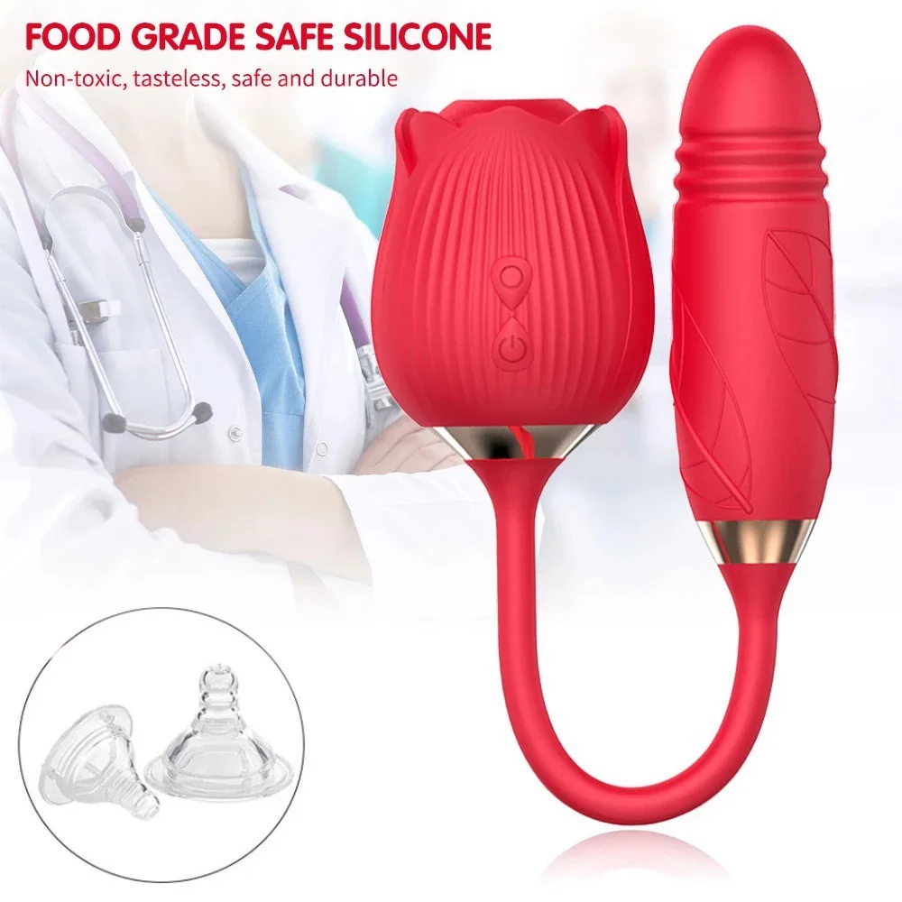 Hot Sale New Rose Flower Shape Sex Products Shop Licking Sucking Rose Vibrator Sex Toys Female Rose Vibrator