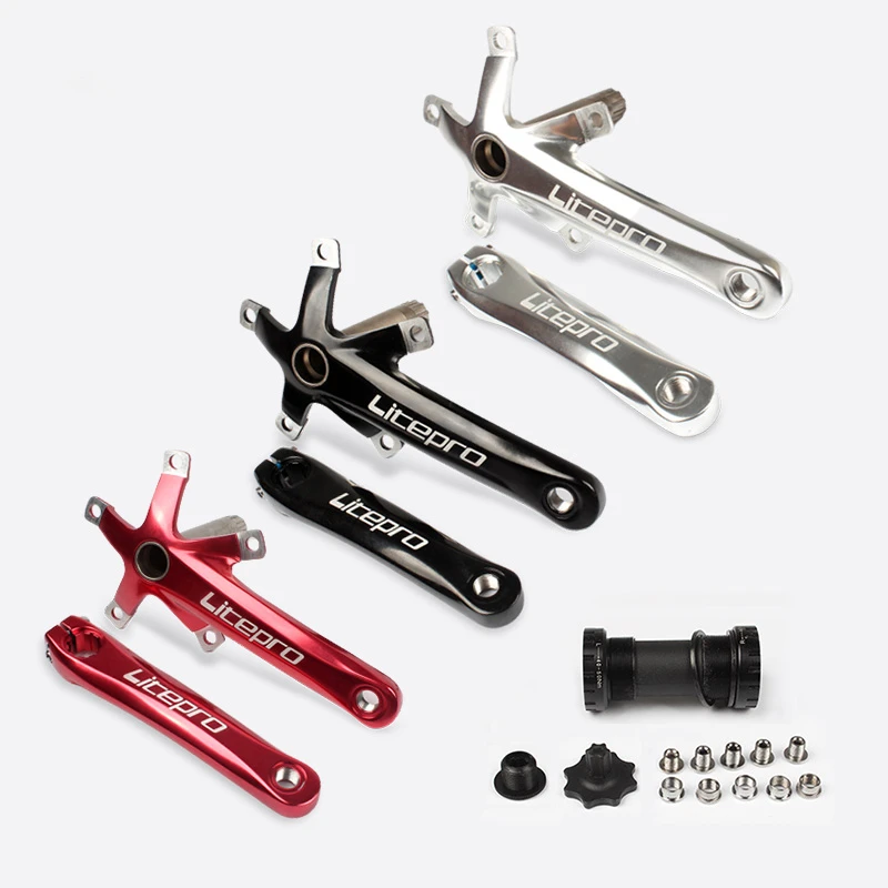 Folding Bike Crankset Disc Bicycle Disc Hollow Crank 130BCD with Bottom Bracket