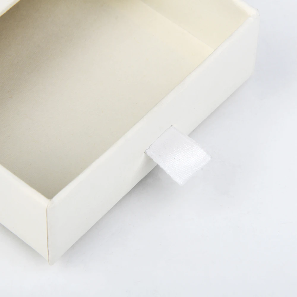 Eco paper luxury drawer jewelry packaging box set custom cardboard white drawer jewelry boxes with logo