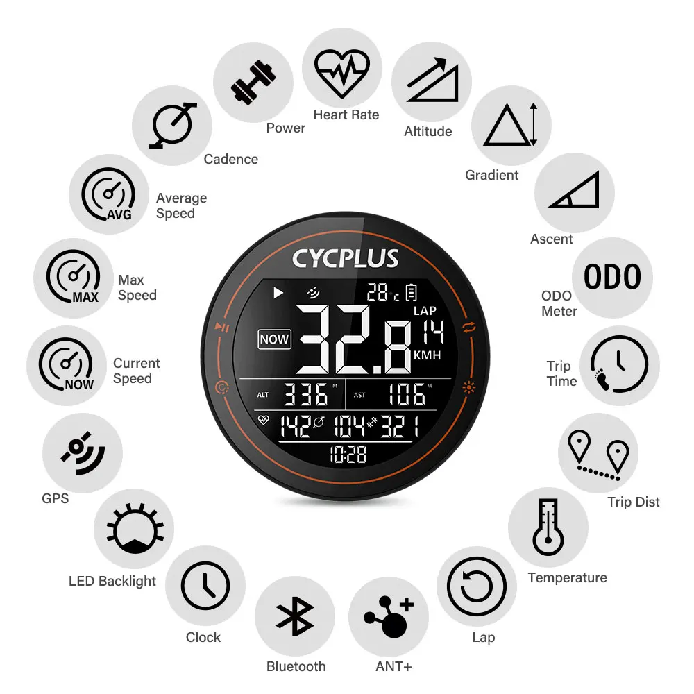 CYCPLUS 9319 электронный велосипедный одометр gps компьютер спидометр