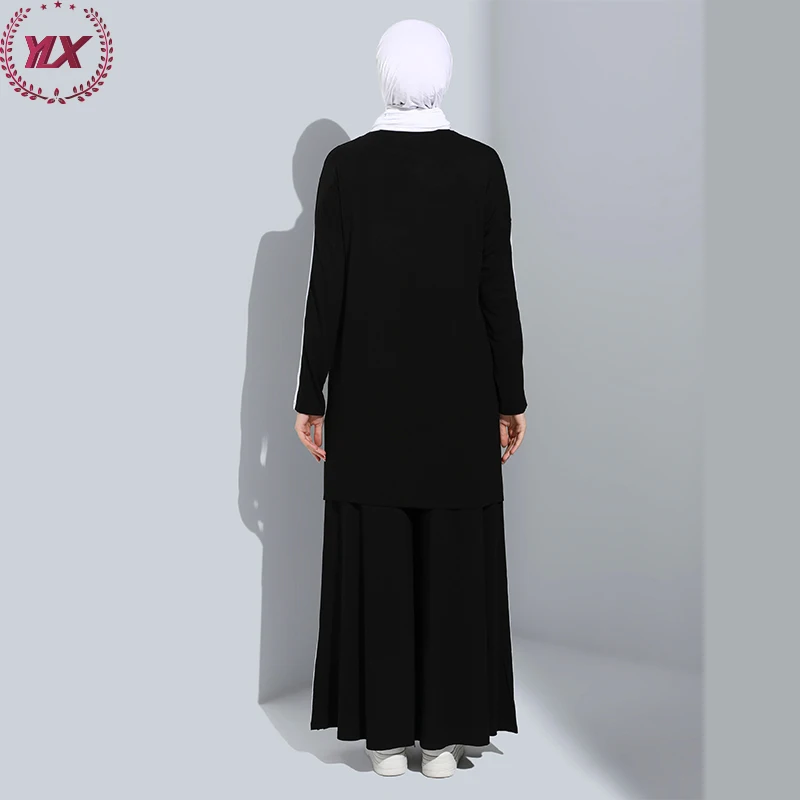 Custom Office Wear Muslim Women Modest 2 Piece Sets Middle East Dubai Clothing Arab Long Tunic Pants Suit