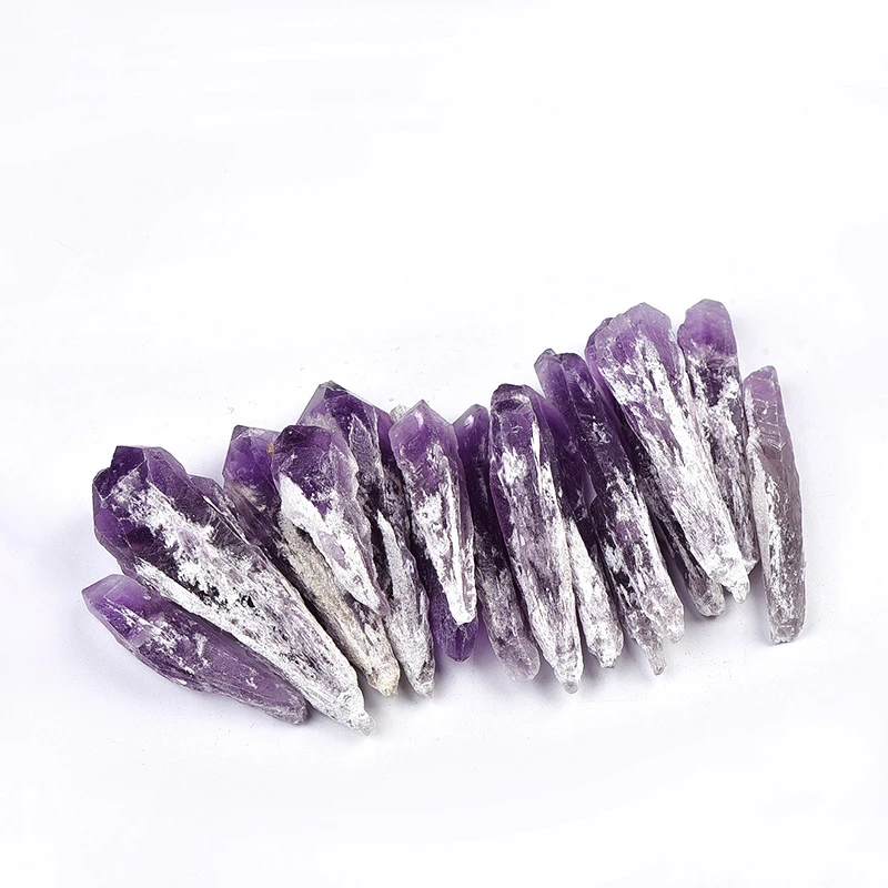 Elegant Cheap Natural Crystal Amethyst Cluster Points Single Wand Raw Stones for Home Garden Decoration DIY Amulet