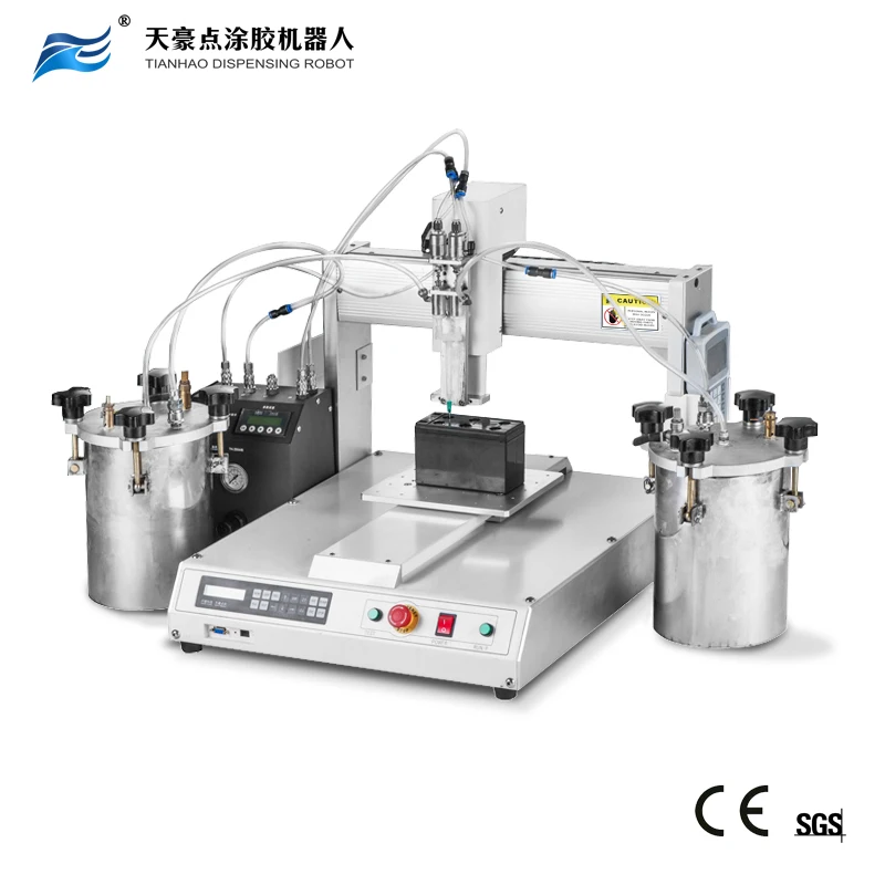 
resin liquid epoxy resin ab glue dispensing robot for two component mixing dispensing with clean function TH-2004D-2004AB2 