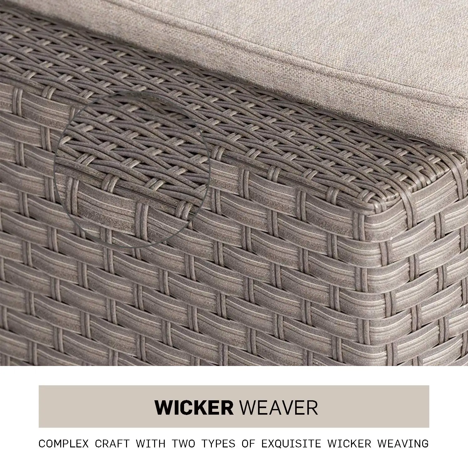 Traditional Style Commercial Bedroom & Outdoor Corner Rattan Garden Park Sofas Wicker Hotel & Villa Living Room Furniture Set