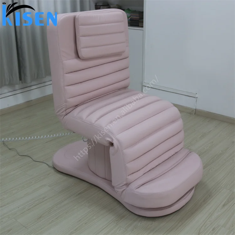 Kisen Pink Lash Bed Luxury Eyelash Bed Beauty Salon Furniture 3 Motors Electric Beauty Chair Facial Massage Table Bed For Sale