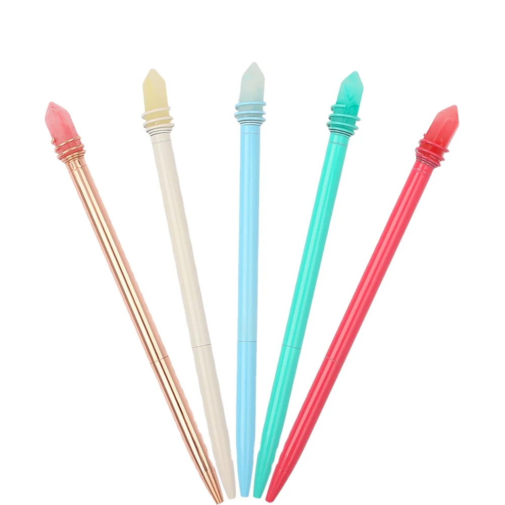 Hot selling  beautiful crystal ball pens stone color pen custom logo for gift