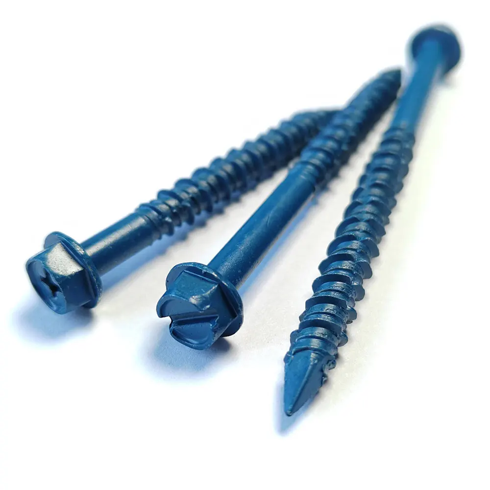 1/4 3/16 Inch Custom Tapcon Hex Head Blue Concrete Screw Slotted Concrete Anchor Screws