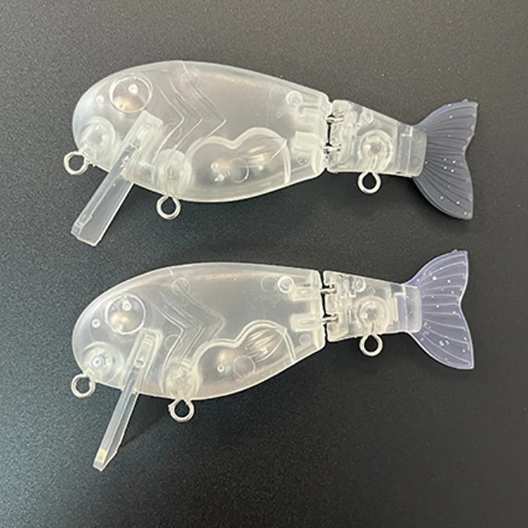 New Arrival 10cm 28g Blank Mini Bull Shad Wake Bait Unpainted Jointed Swimbait With Soft Tail Floating Bass Lure