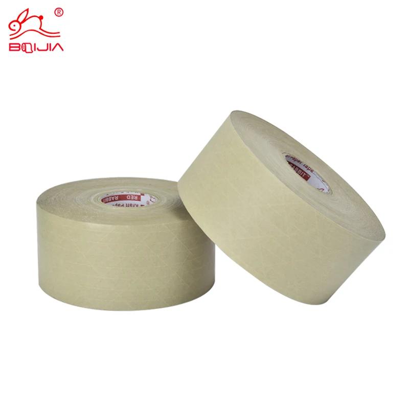 Custom your logo Brown Water Activated Fiberglass Reinforced Kraft Paper gummed tape