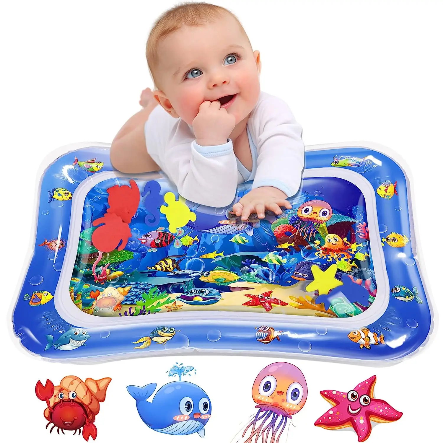Inflatable baby tummy time water play mat for children inflatable learning play mat for kids  Premium toys
