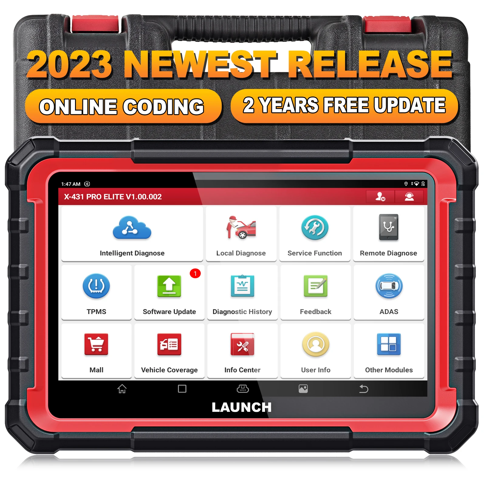 LAUNCH X431 PRO ELITE Car Full System Diagnostic Tools OBD OBD2 Scanner 32 Reset CAN FD DOIP Code Reader